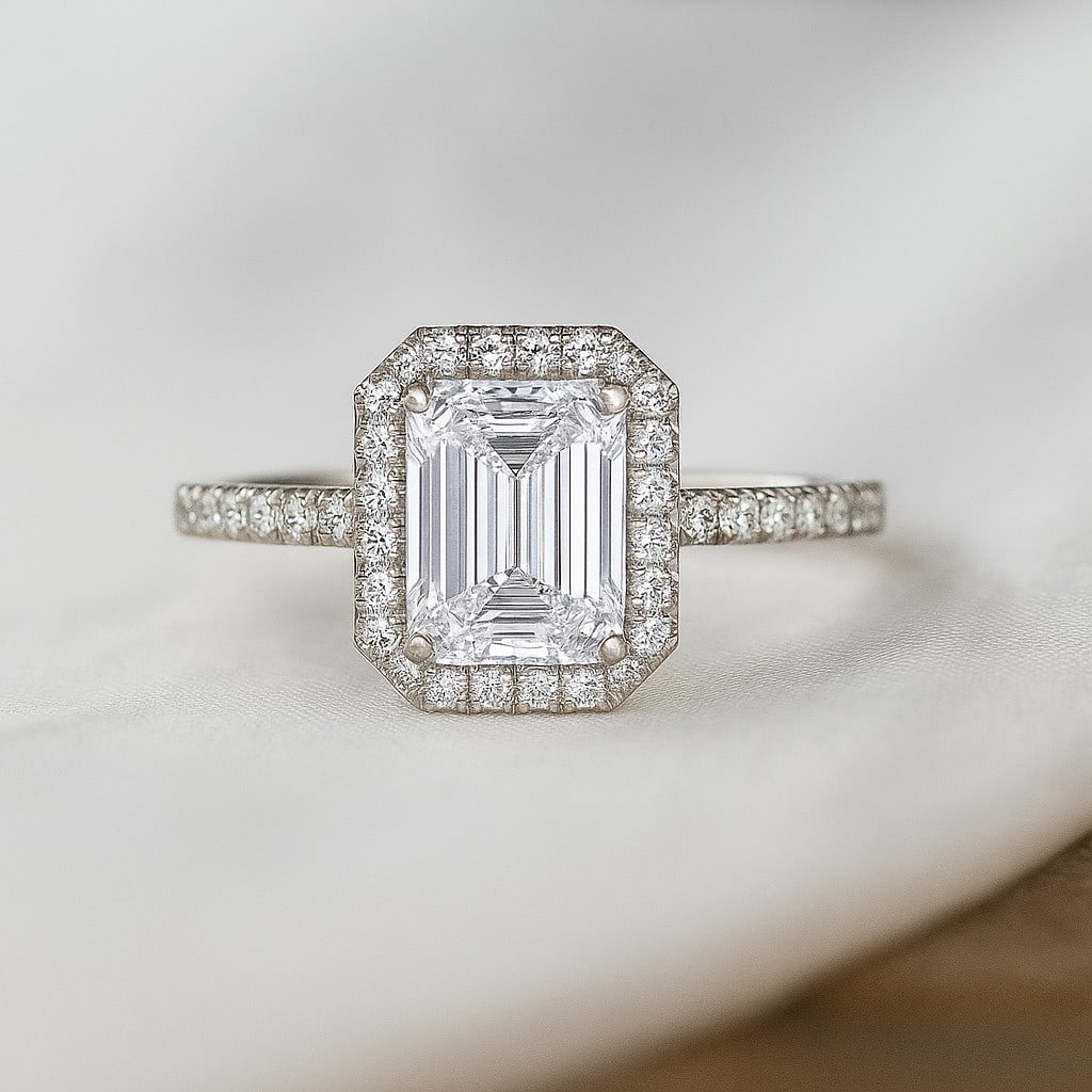 Lab Grown Diamond 92.5 Sterling Silver Ring: Lab Grown Diamond 92.5 Sterling Silver Ring Jewelry Type : Ring Gemstone : Lab Grown Diamond Gemstone Shape : Emerald Gemstone Size : 8x6 MM Gemstone Quantity : 1 Piece Diamond Type : Lab Grown