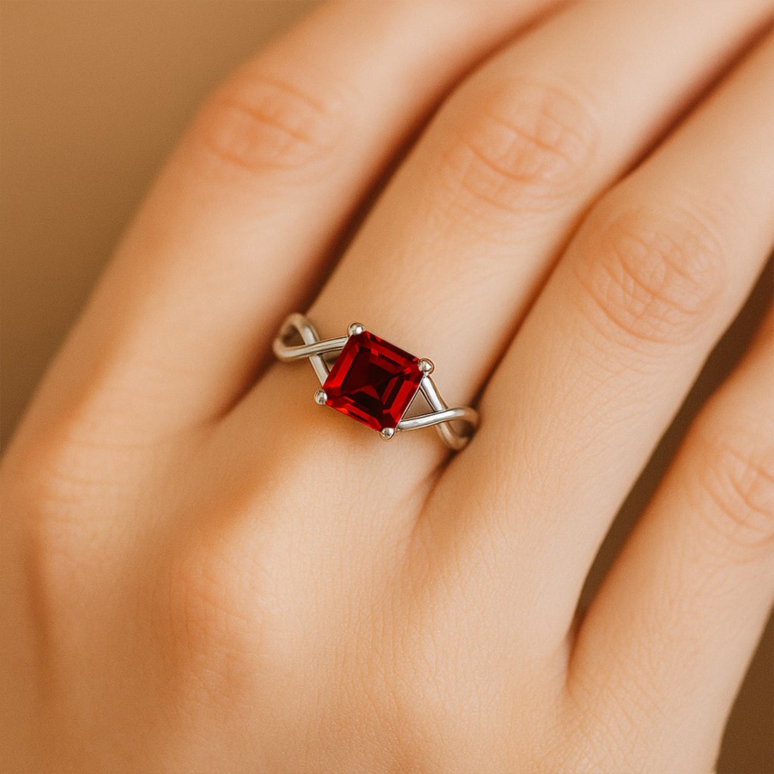 Natural Ruby Gemstone 92.5 Sterling Silver Ring - 3