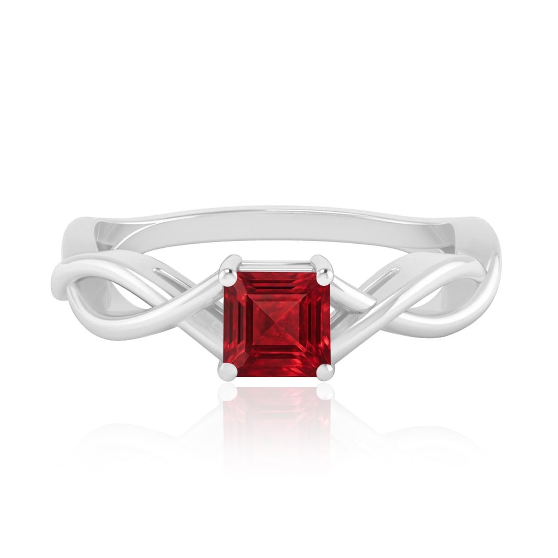 Natural Ruby Gemstone 92.5 Sterling Silver Ring - 4