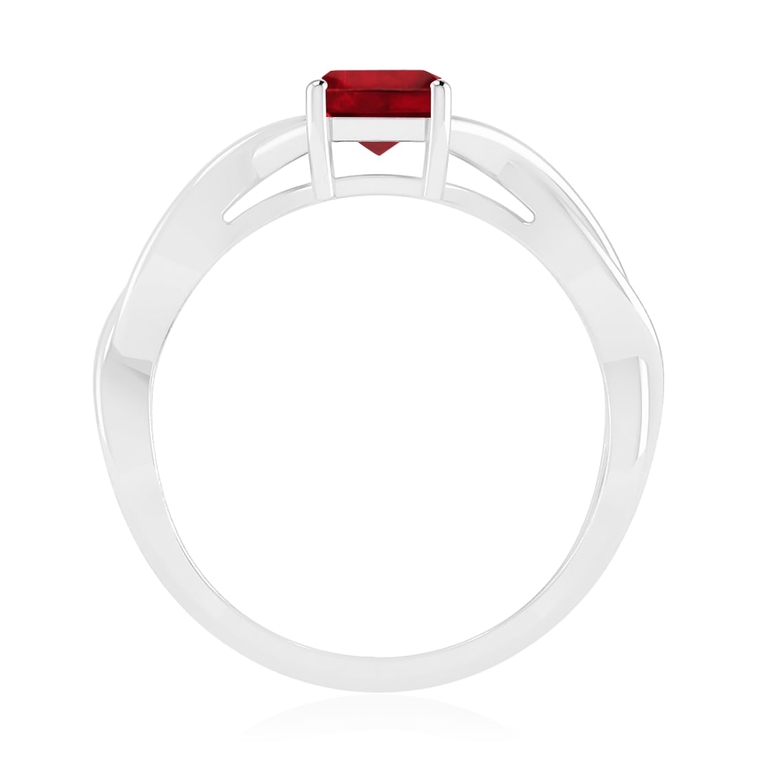 Natural Ruby Gemstone 92.5 Sterling Silver Ring - 6