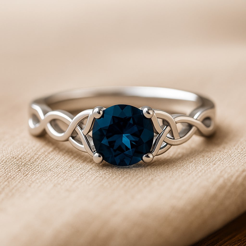 Natural London Blue Topaz Gemstone 92.5 Sterling Silver Ring: Natural London Blue Topaz Gemstone 92.5 Sterling Silver Ring Jewelry Type : Ring Gemstone : Natural London Blue Topaz Gemstone Shape : Round Gemstone Size : 6 MM Gemstone Quantity : 1 Piece Metal :