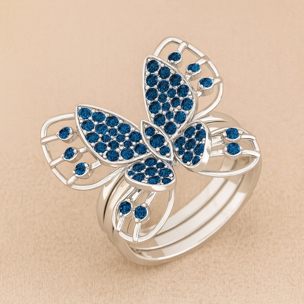 Natural London Blue Topaz Gemstone 92.5 Sterling Silver Ring (1 of 7)