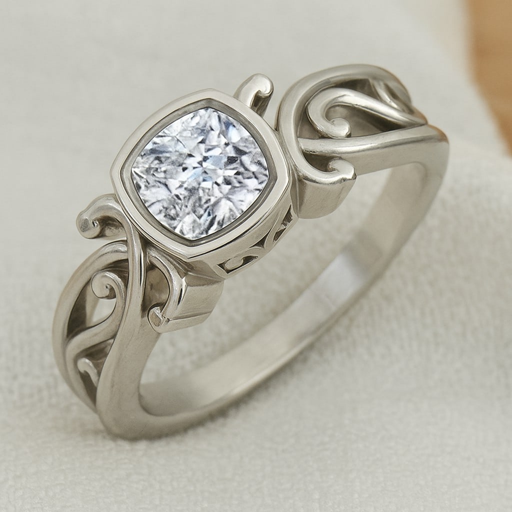 Lab Grown Diamond 92.5 Sterling Silver Ring: Lab Grown Diamond 92.5 Sterling Silver Ring Jewelry Type : Ring Gemstone : Lab Grown Diamond Gemstone Shape : Cushion Square Gemstone Size : 6 MM Gemstone Quantity : 1 Piece Diamond Type : <