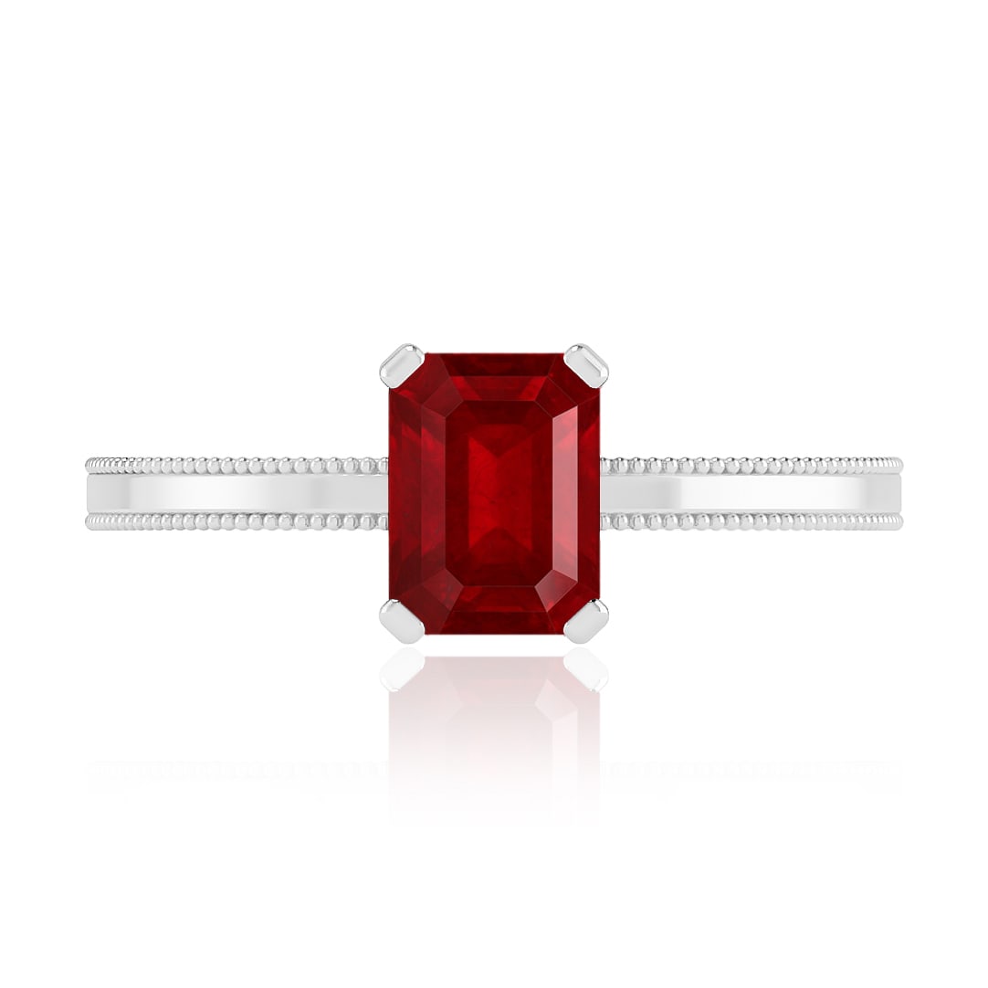 Natural Ruby Gemstone 92.5 Sterling Silver Ring - 4