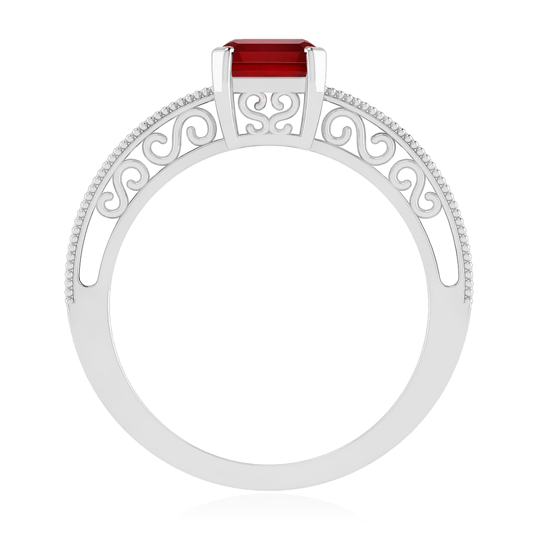 Natural Ruby Gemstone 92.5 Sterling Silver Ring - 6