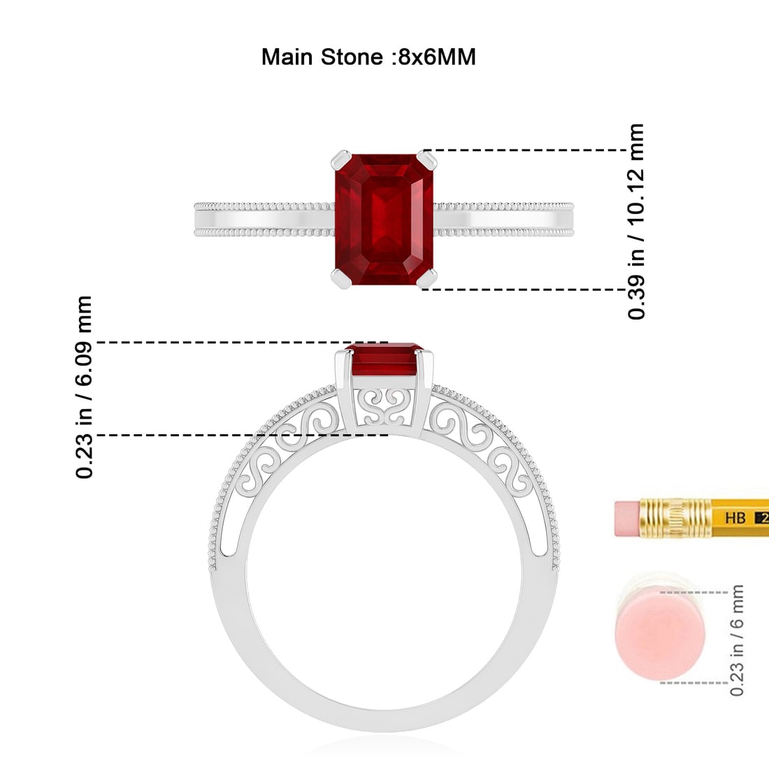 Natural Ruby Gemstone 92.5 Sterling Silver Ring - 7