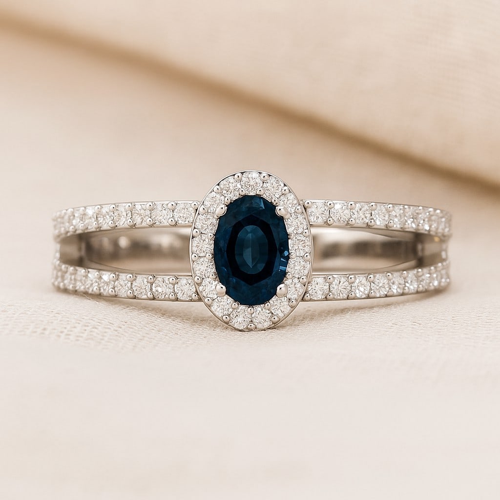 Natural London Blue Topaz Gemstone & Lab Grown Diamonds Silver Ring: Natural London Blue Topaz Gemstone & Lab Grown Diamonds Silver Ring Jewelry Type : Ring Gemstone : Natural London Blue Topaz Gemstone Shape : Oval Gemstone Size : 6x4 MM Gemstone Quantity : 1 Piece