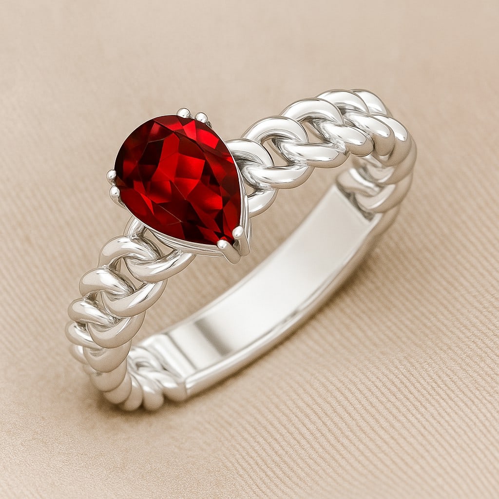 Natural Ruby Gemstone 92.5 Sterling Silver Ring (1 of 7)