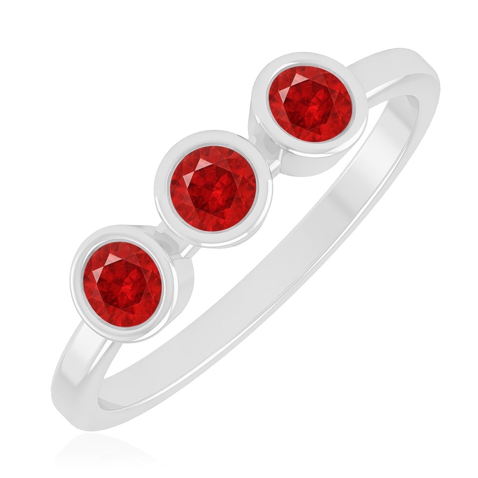 Natural Ruby Gemstone 92.5 Sterling Silver Ring - 2