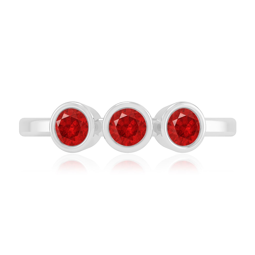 Natural Ruby Gemstone 92.5 Sterling Silver Ring - 4