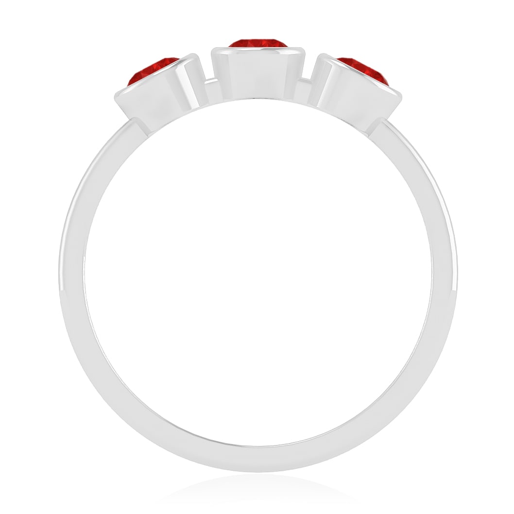 Natural Ruby Gemstone 92.5 Sterling Silver Ring - 6