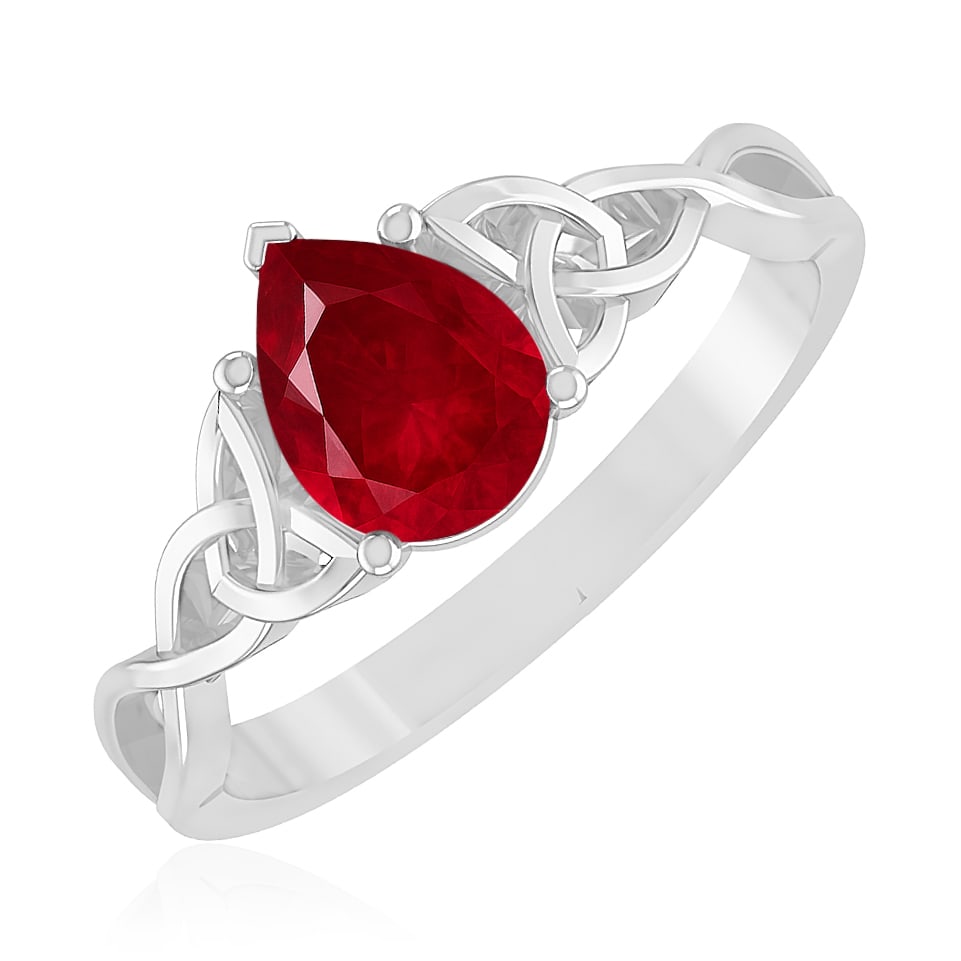 Natural Ruby Gemstone 92.5 Sterling Silver Ring - 2