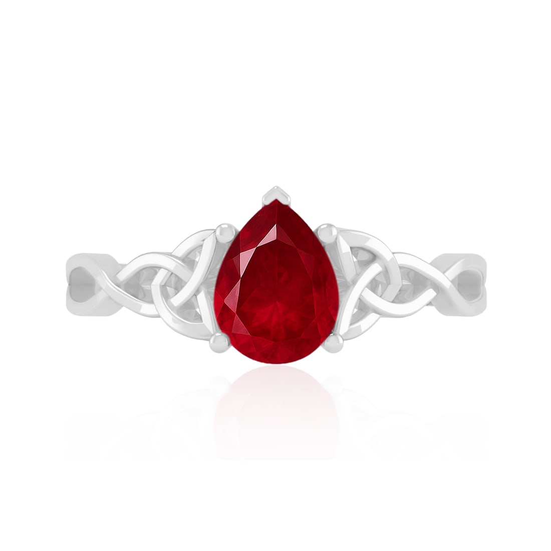 Natural Ruby Gemstone 92.5 Sterling Silver Ring - 4