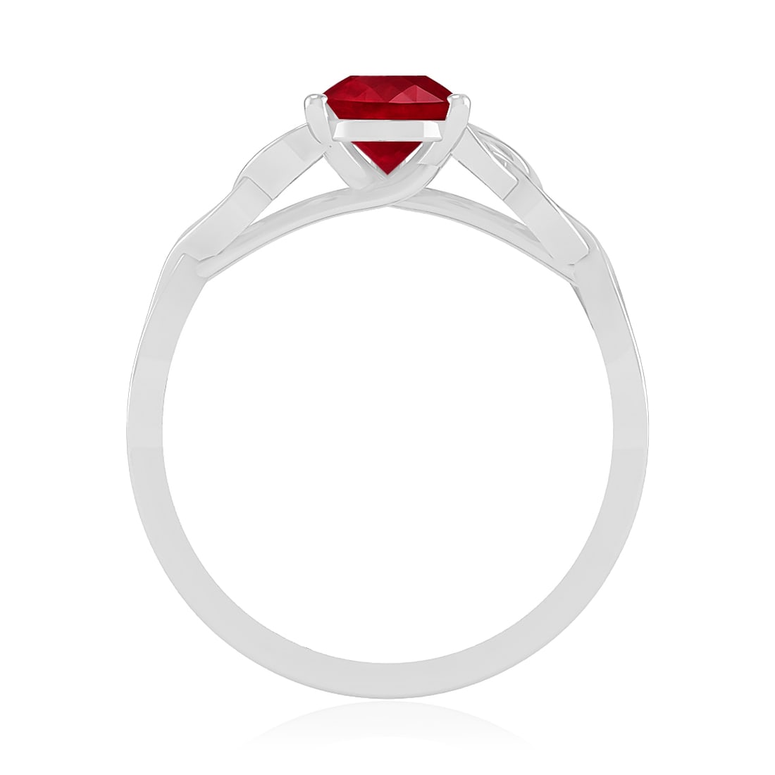 Natural Ruby Gemstone 92.5 Sterling Silver Ring - 6