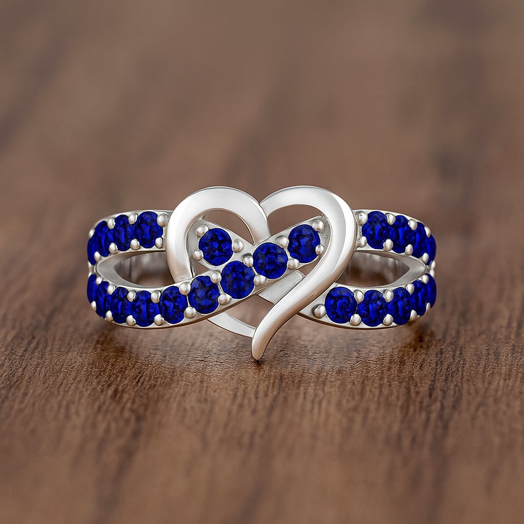 Natural Blue Sapphire Gemstone 92.5 Sterling Silver Ring: Natural Blue Sapphire Gemstone 92.5 Sterling Silver Ring Jewelry Type : Ring Gemstone : Natural Blue Sapphire Gemstone Shape : Round Gemstone Size : 2.2 MM Gemstone Quantity : 23 Pieces Metal :