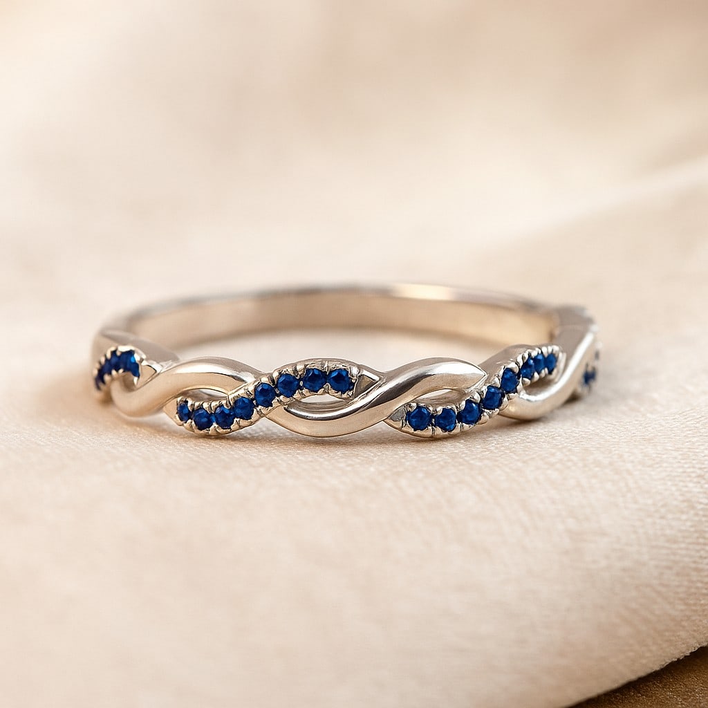 Natural Blue Sapphire Gemstone 92.5 Sterling Silver Ring: Natural Blue Sapphire Gemstone 92.5 Sterling Silver Ring Jewelry Type : Ring Gemstone : Natural Blue Sapphire Gemstone Shape : Round Gemstone Size : 1 MM Gemstone Quantity : 32 Pieces Metal : Silver