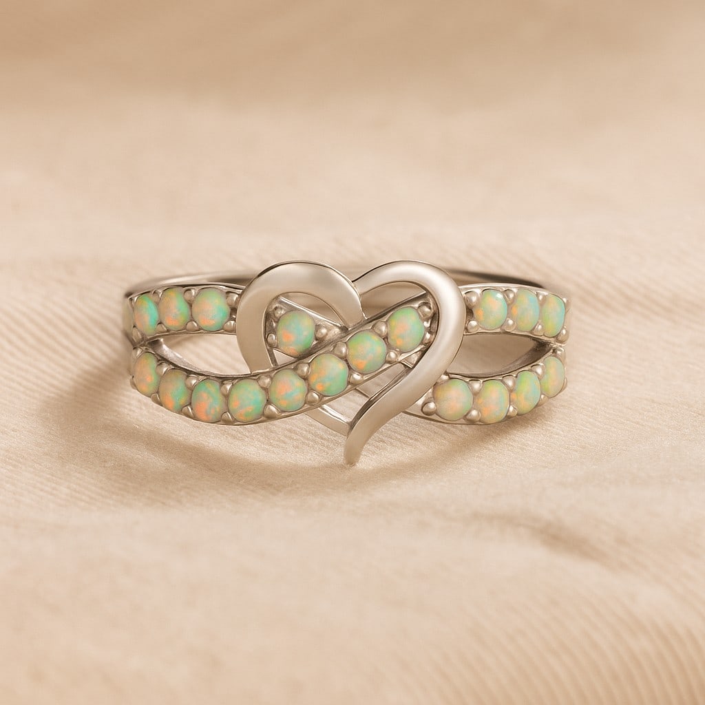 Natural Opal Gemstone 92.5 Sterling Silver Ring (1 of 7)