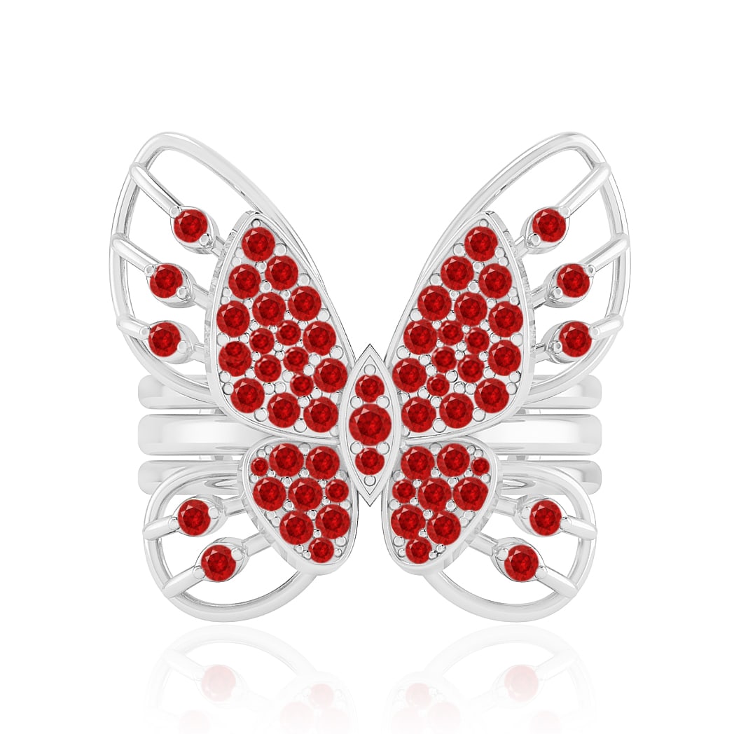 Natural Ruby Gemstone 92.5 Sterling Silver Ring - 3