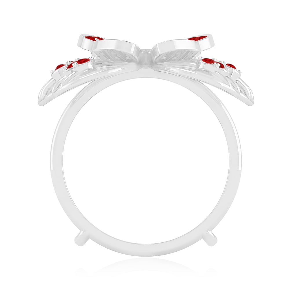 Natural Ruby Gemstone 92.5 Sterling Silver Ring - 6