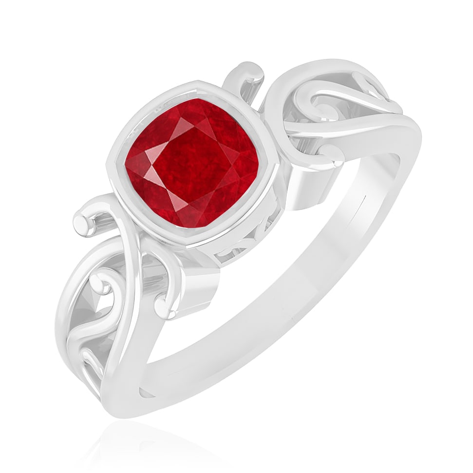 Natural Ruby Gemstone 92.5 Sterling Silver Ring - 2