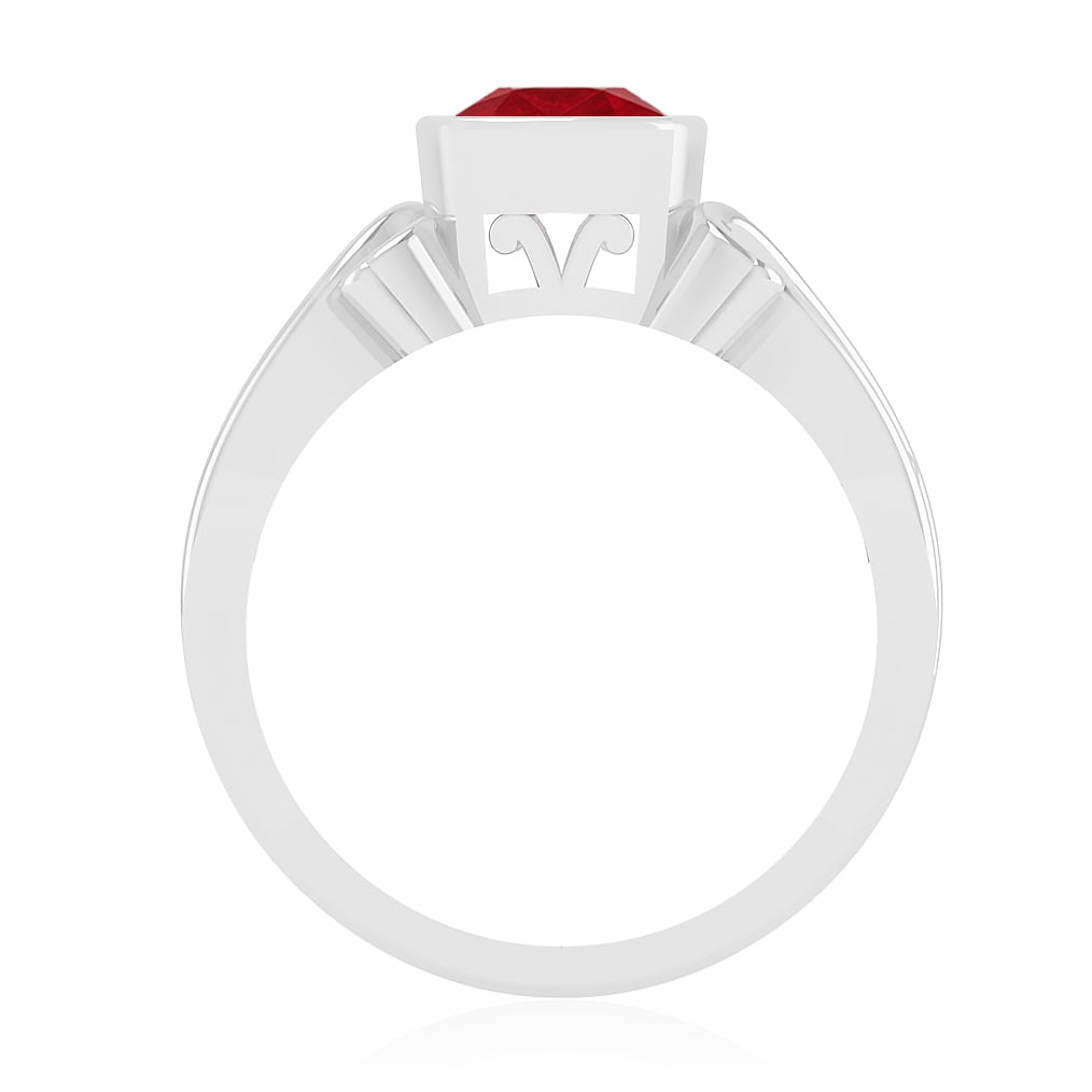 Natural Ruby Gemstone 92.5 Sterling Silver Ring - 6