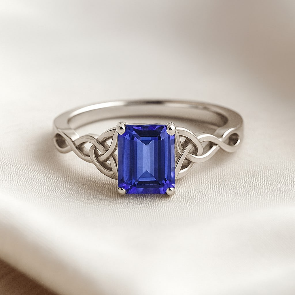 Natural Tanzanite Gemstone 92.5 Sterling Silver Ring: Natural Tanzanite Gemstone 92.5 Sterling Silver Ring Jewelry Type : Ring Gemstone : Natural Tanzanite Gemstone Shape : Emerald Gemstone Size : 8x6 MM Gemstone Quantity : 1 Piece Metal : S