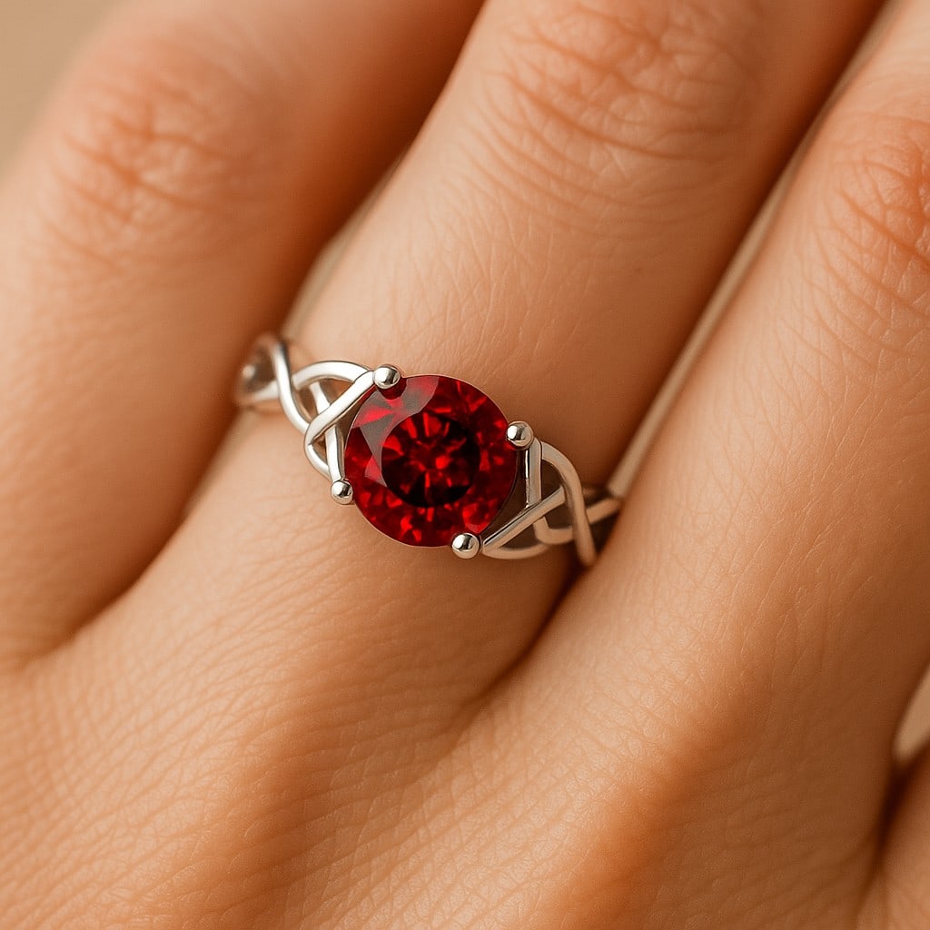 Natural Ruby Gemstone 92.5 Sterling Silver Ring - 3