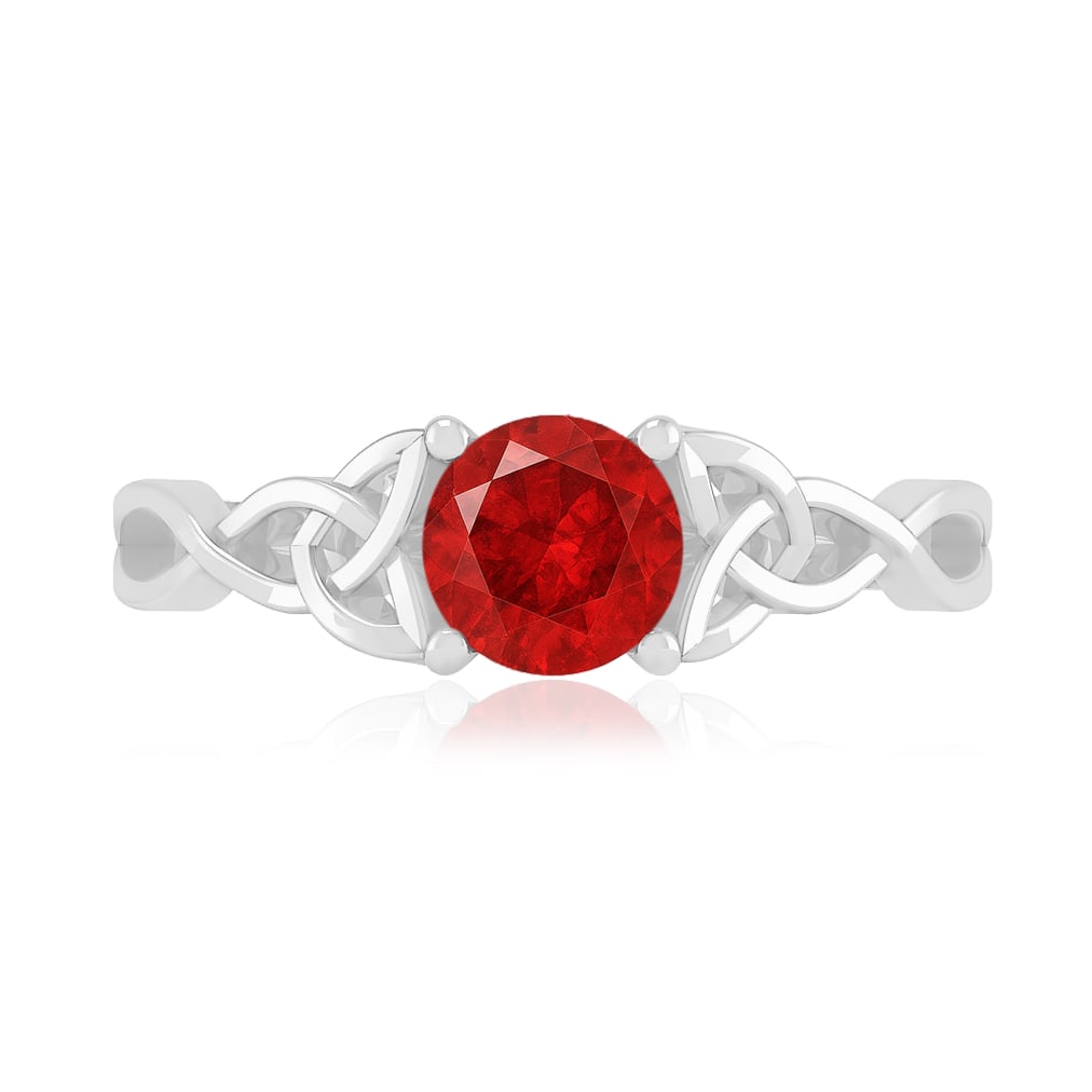 Natural Ruby Gemstone 92.5 Sterling Silver Ring - 4