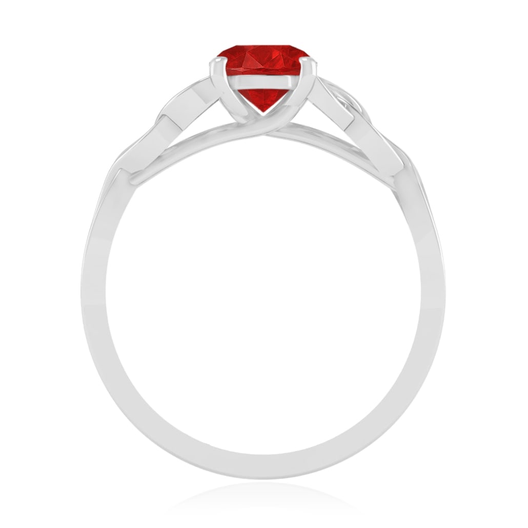 Natural Ruby Gemstone 92.5 Sterling Silver Ring - 6