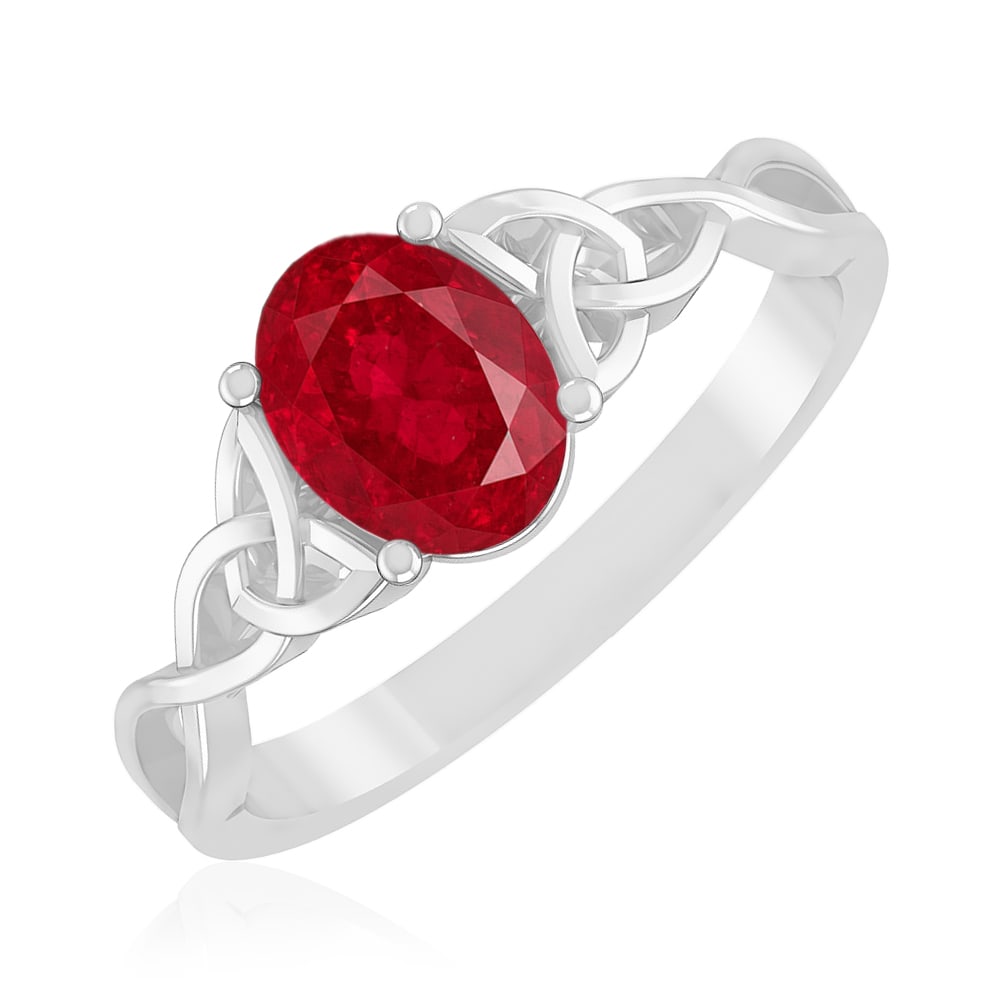 Natural Ruby Gemstone 92.5 Sterling Silver Ring - 2