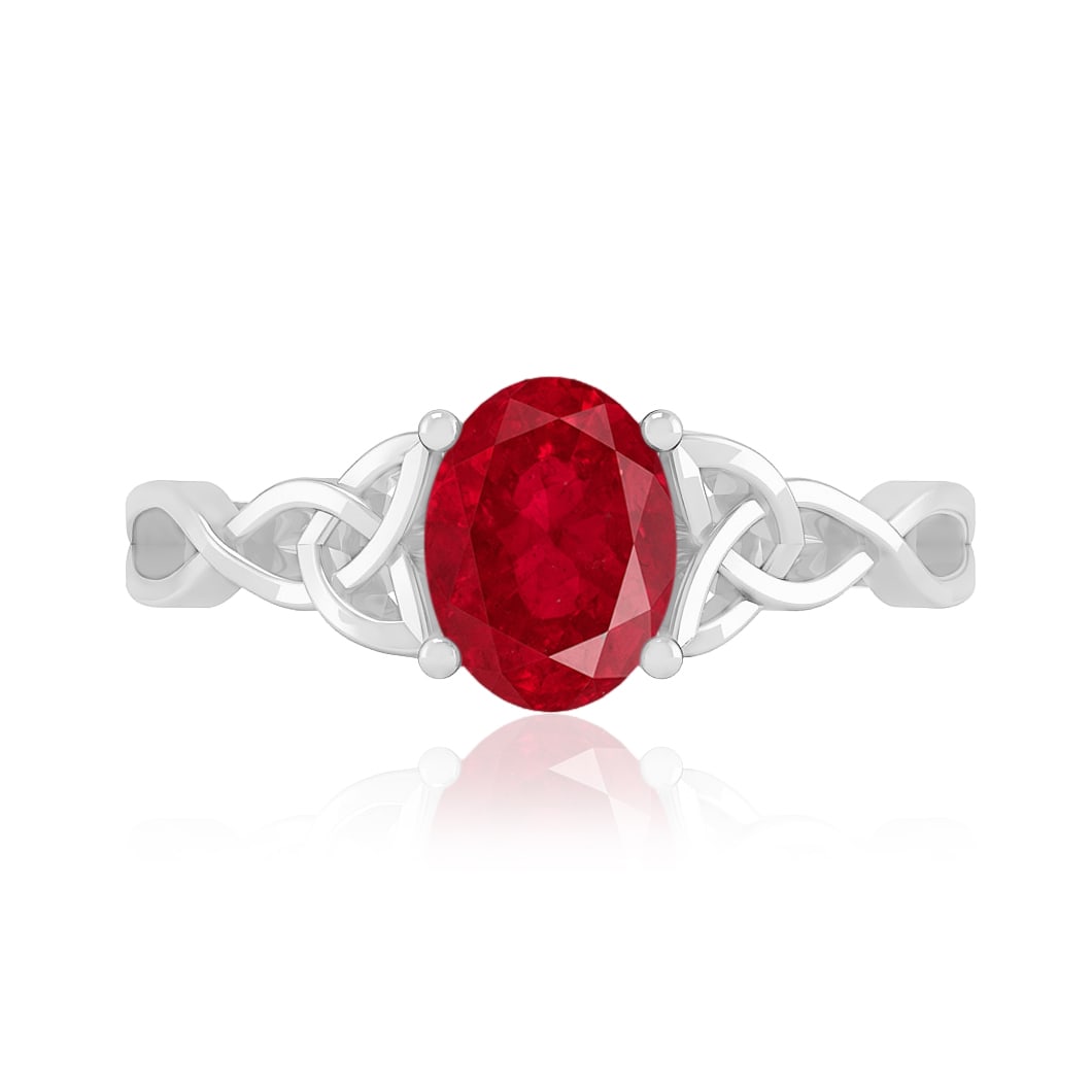 Natural Ruby Gemstone 92.5 Sterling Silver Ring - 4