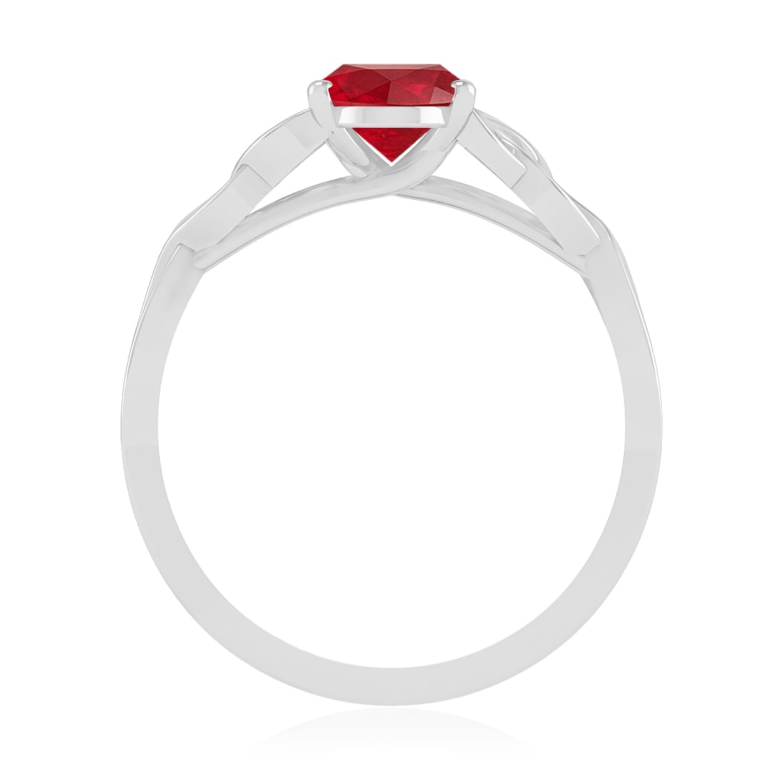 Natural Ruby Gemstone 92.5 Sterling Silver Ring - 6