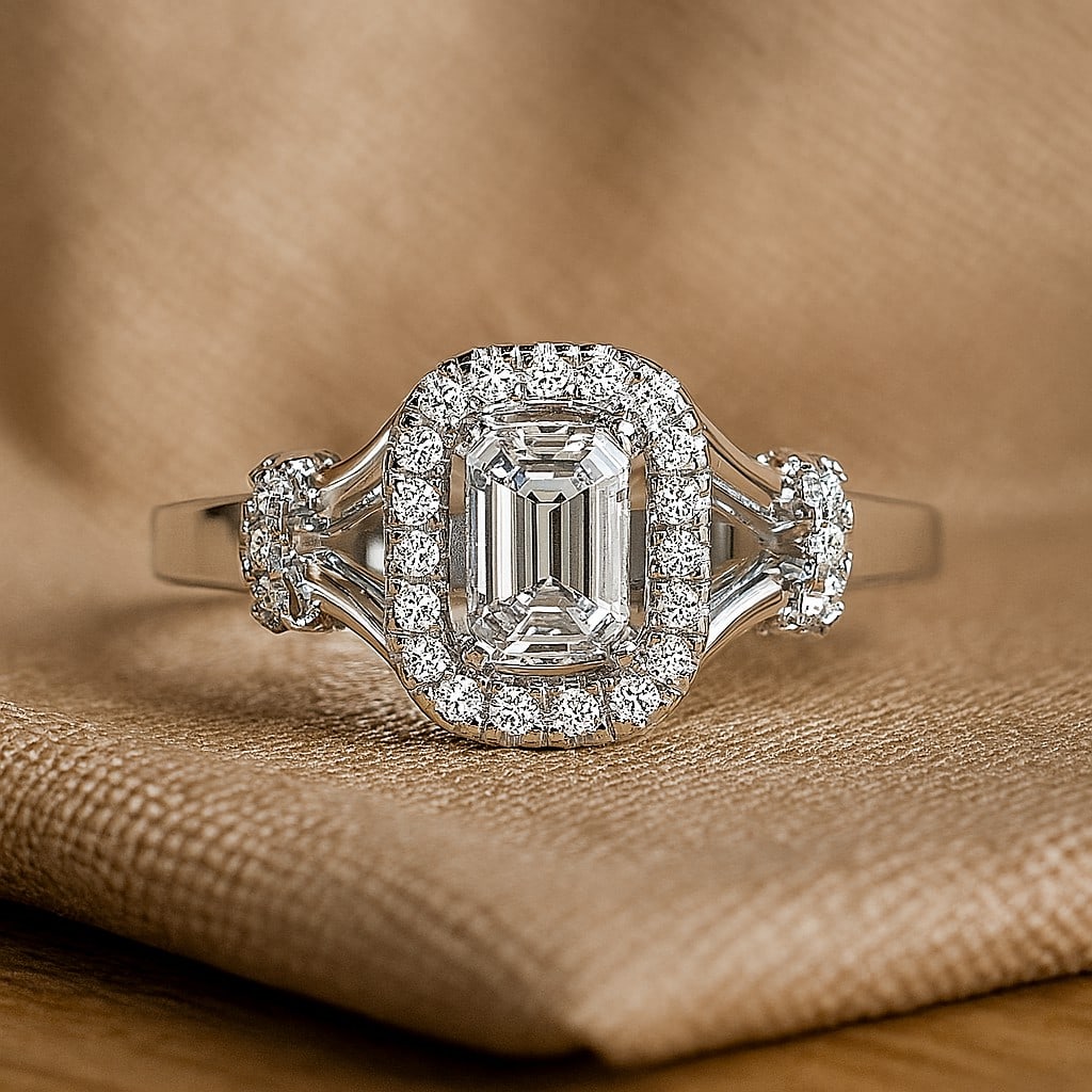 Lab Grown Diamond 92.5 Sterling Silver Ring: Lab Grown Diamond 92.5 Sterling Silver Ring Jewelry Type : Ring Gemstone : Lab Grown Diamond Gemstone Shape : Emerald Gemstone Size : 6x4 MM Gemstone Quantity : 1 Piece Diamond Type : Lab Grown