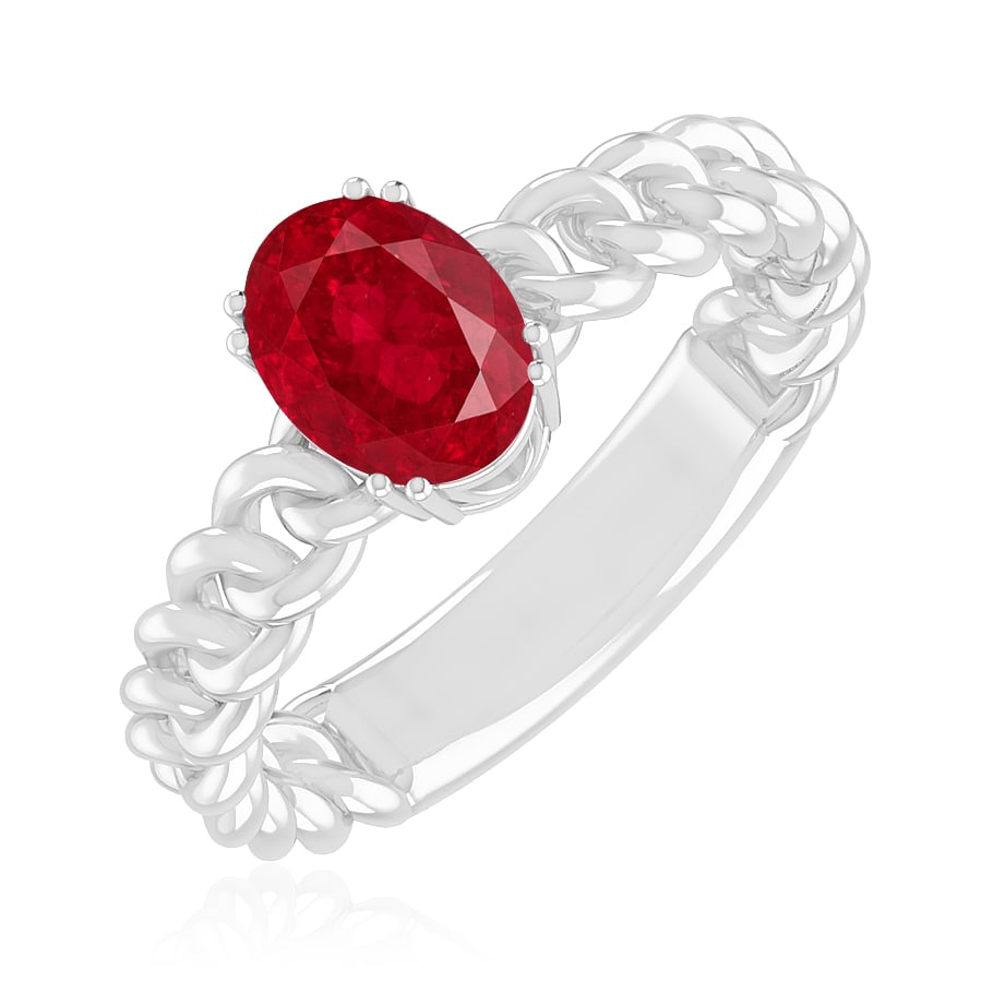 Natural Ruby Gemstone 92.5 Sterling Silver Ring - 2