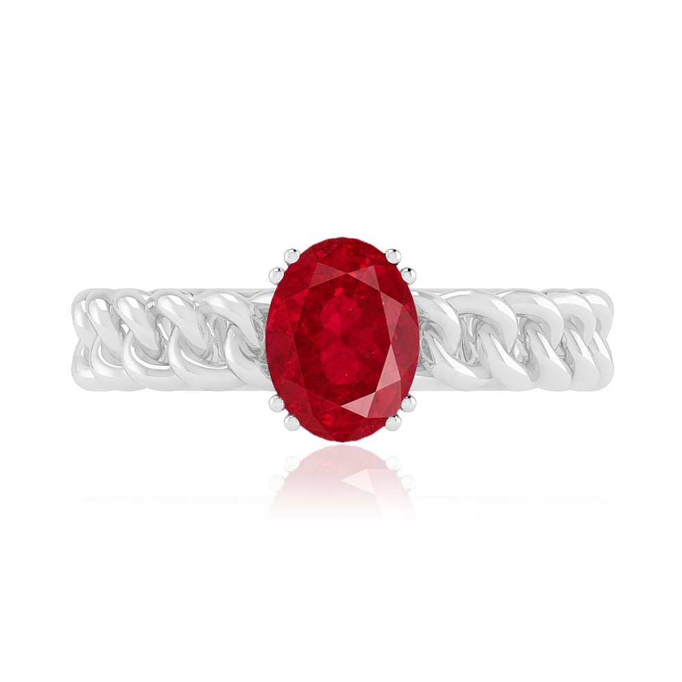 Natural Ruby Gemstone 92.5 Sterling Silver Ring - 4