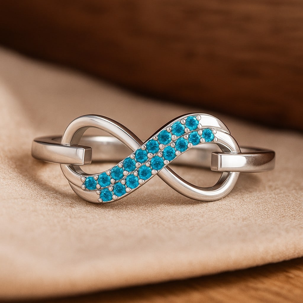 Natural Swiss Blue Topaz Gemstone & Lab Grown Diamonds Silver Ring: Natural Swiss Blue Topaz Gemstone & Lab Grown Diamonds Silver Ring Jewelry Type : Ring Gemstone : Natural Swiss Blue Topaz Gemstone Shape : Round Gemstone Size : 1.2 MM Gemstone Quantity : 18 Piece