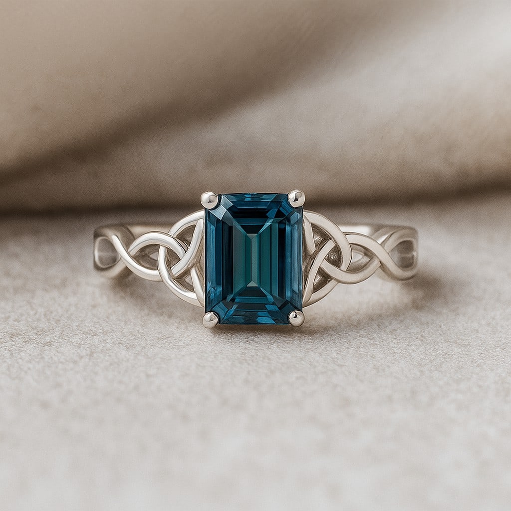 Natural London Blue Topaz Gemstone 92.5 Sterling Silver Ring: Natural London Blue Topaz Gemstone 92.5 Sterling Silver Ring Jewelry Type : Ring Gemstone : Natural London Blue Topaz Gemstone Shape : Emerald Gemstone Size : 8x6 MM Gemstone Quantity : 1 Piece