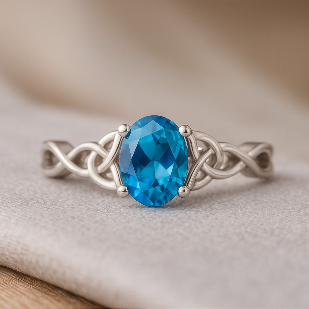 Natural Swiss Blue Topaz Gemstone 92.5 Sterling Silver Ring: Natural Swiss Blue Topaz Gemstone 92.5 Sterling Silver Ring Jewelry Type : Ring Gemstone : Natural Swiss Blue Topaz Gemstone Shape : Oval Gemstone Size : 8x6 MM Gemstone Quantity : 1 Piece M