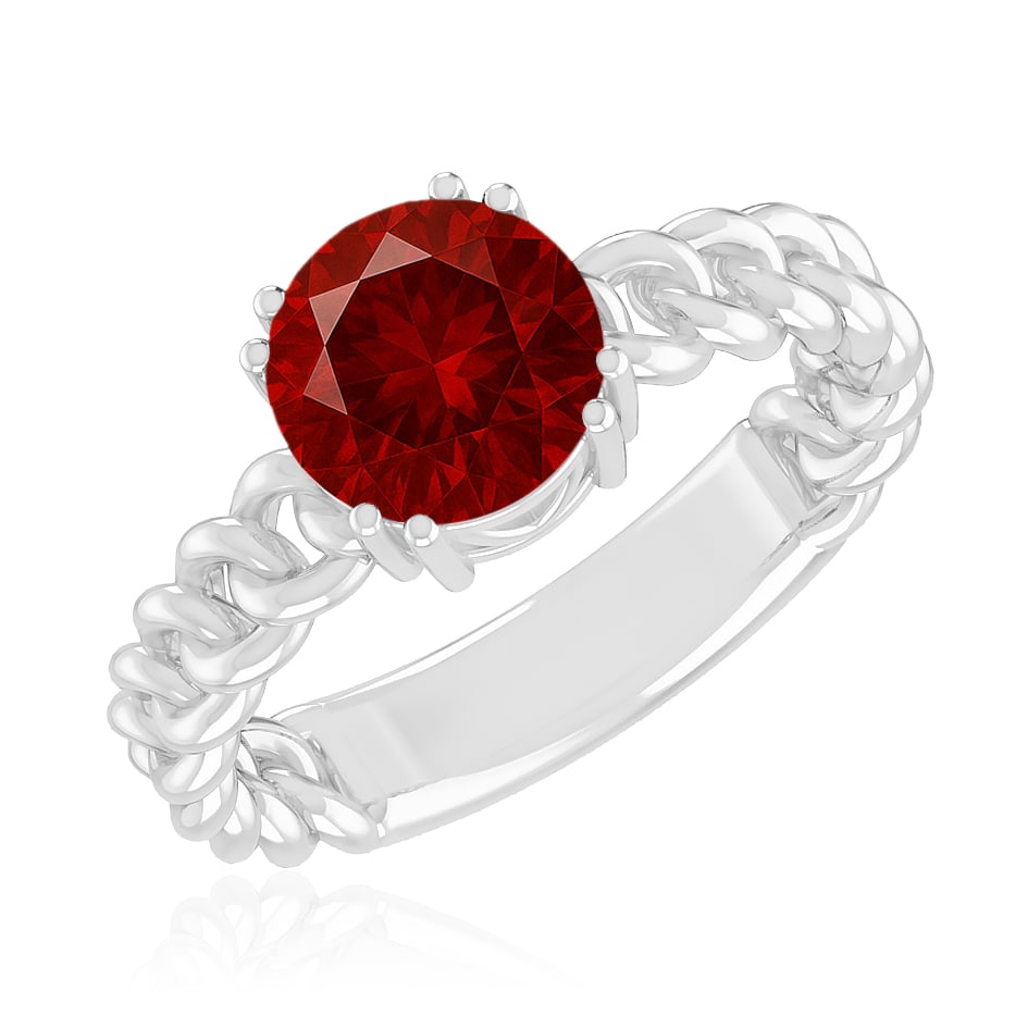 Natural Ruby Gemstone 92.5 Sterling Silver Ring - 2