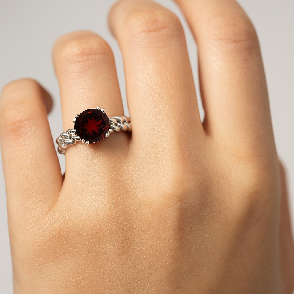 Natural Ruby Gemstone 92.5 Sterling Silver Ring - 3