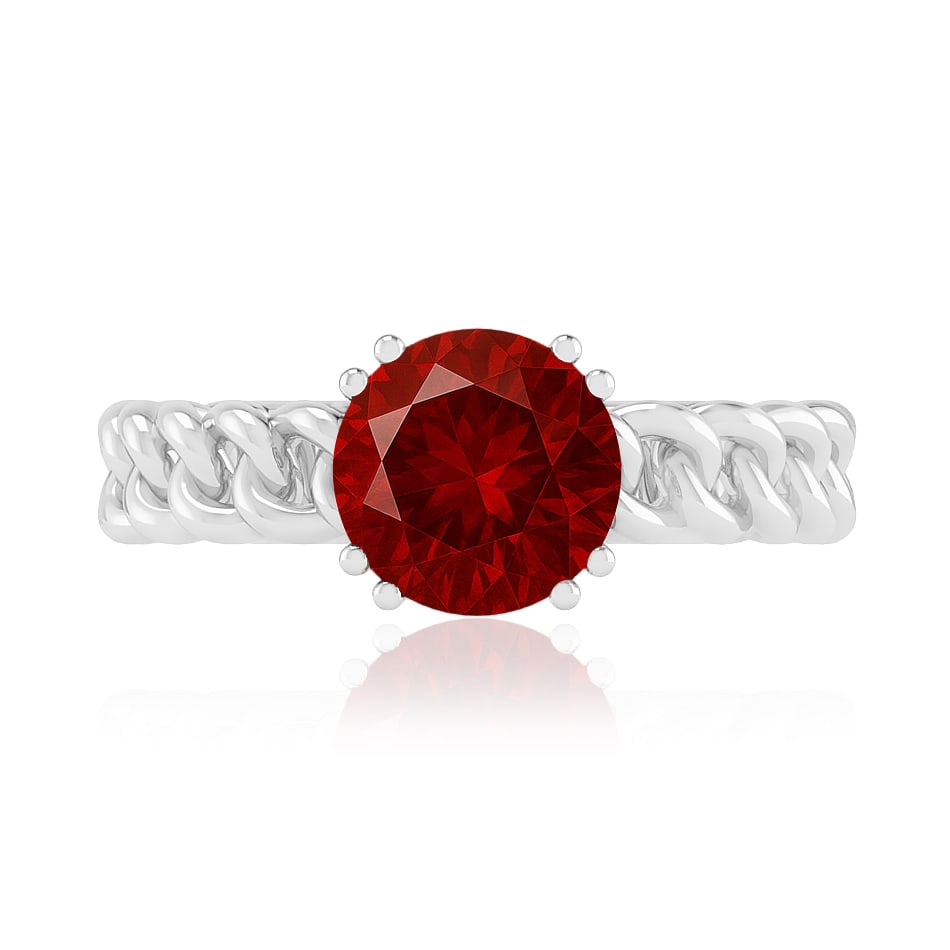 Natural Ruby Gemstone 92.5 Sterling Silver Ring - 4