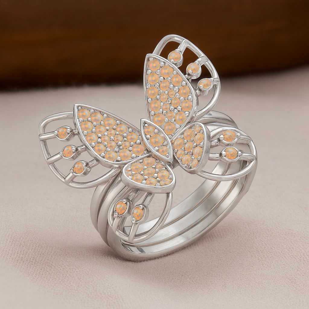 Natural Opal Gemstone 92.5 Sterling Silver Ring: Natural Opal Gemstone 92.5 Sterling Silver Ring Jewelry Type : Ring Gemstone : Natural Opal Gemstone Shape : Round Gemstone Size : 1.8 MM, 1.5 MM, 1.2 MM, 1.1 MM, 1 MM, 0.8MM Gemstone Quantity : 65