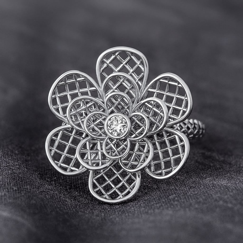 Lab Grown Diamond 92.5 Sterling Silver Ring (1 of 7)