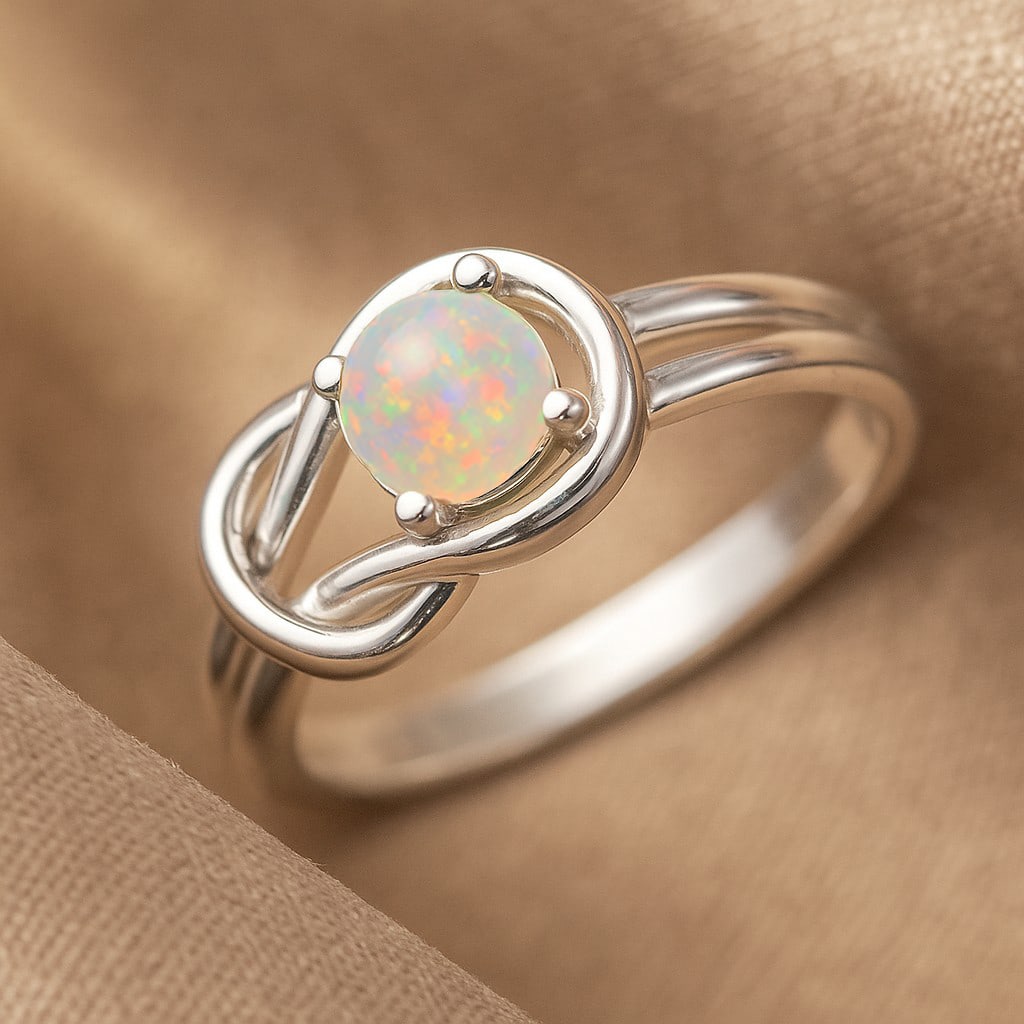 Natural Opal Gemstone 92.5 Sterling Silver Ring (1 of 7)
