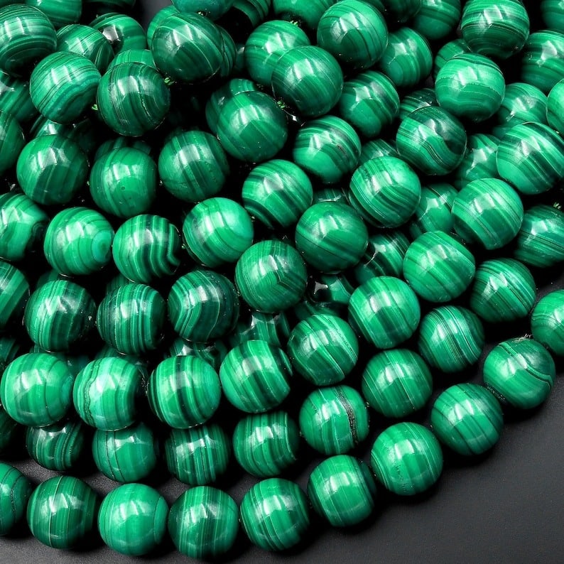 Natural Malachite Gemstone 4 MM Round Smooth Beads 10 Strand (1 of 4)