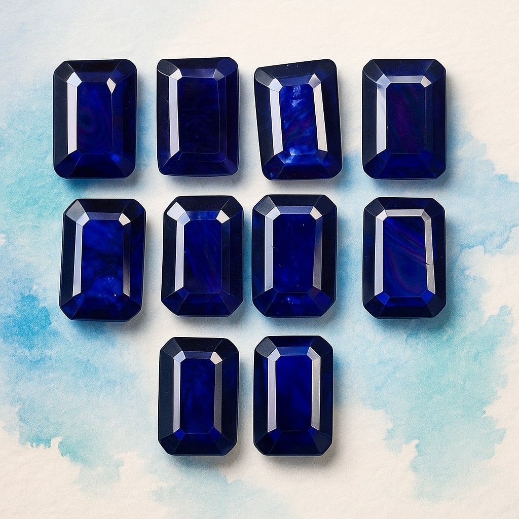 Blue Sapphire 6x4 MM Octagon Faceted Cut 20 Pieces: Natural Blue Sapphire 6x4 MM Octagon Faceted Cut 20 Pieces Gemstone : Blue Sapphire Shape : Octagon Size : 6x4 MM Color : Blue Type : Faceted Cut Quantity : 20 Pieces Weigh