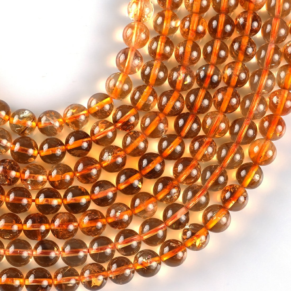 Natural Citrine Gemstone 4 MM Round Smooth Beads 10 Strand (1 of 5)