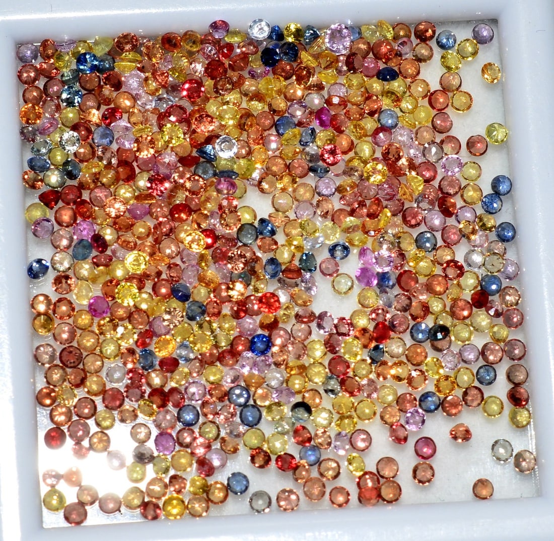 Multi Sapphire 1.5 MM Round Diamond Cut 100 Pieces (1 of 3)