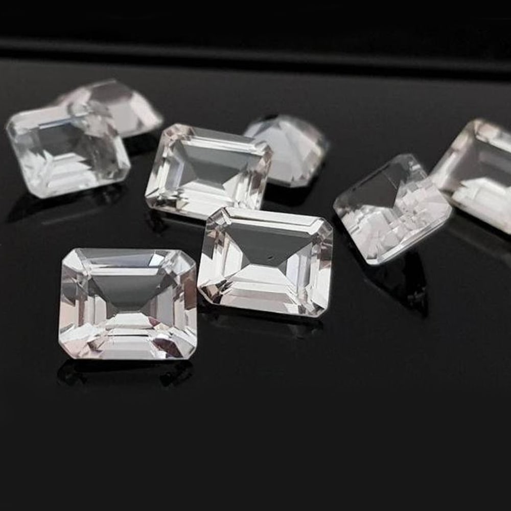 White Topaz 7x5 MM Octagon Faceted Cut 25 Pieces (1 of 2)