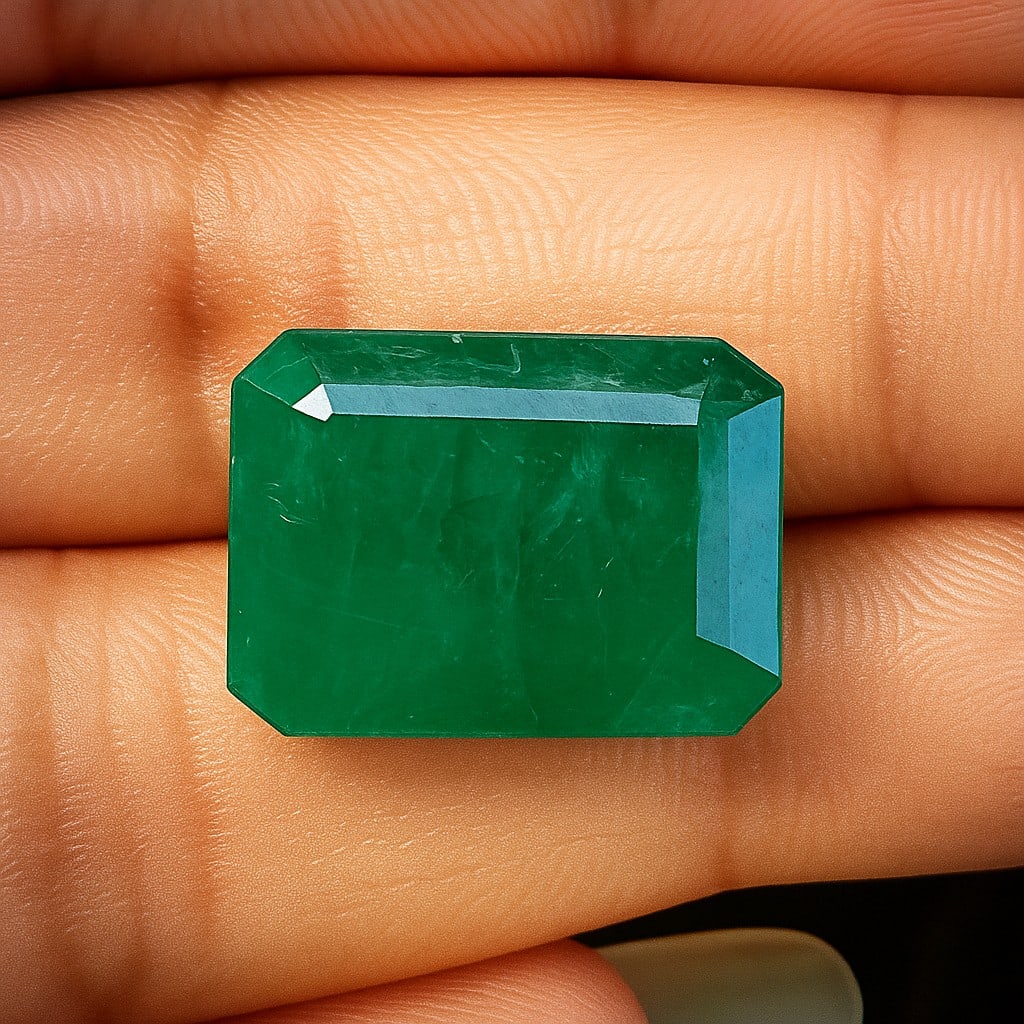 Natural Emerald Octagon Faceted Cut Gemstone 24.10 Carats (1 of 5)